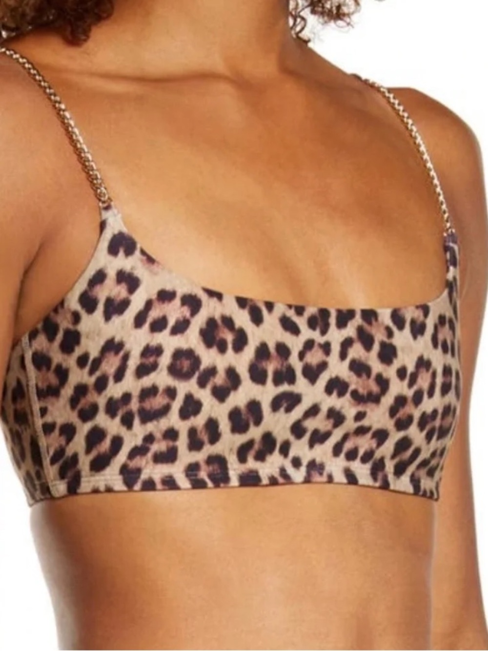 We Wore What Chain Link Leopard Bra